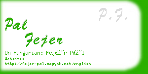 pal fejer business card